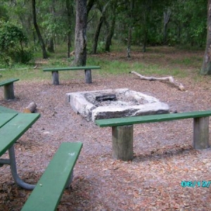 The fire pit at the "non-primitive" campsite.