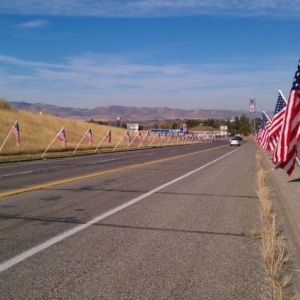 The road into town the day JC and Alex came home from Afghanistan