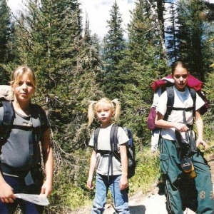 Granddaughters on the CDT trail, Mt/Id border