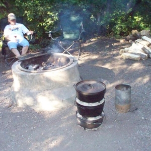 Grandma, slaving away cooking supper for a big crowd