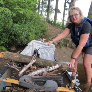 Our haul of wood after making rounds of unoccupied designated campsites