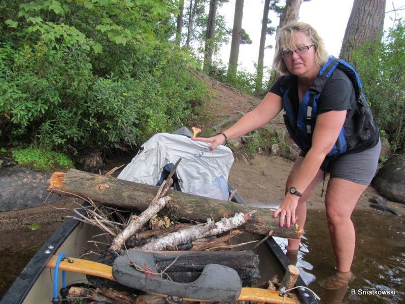 Our haul of wood after making rounds of unoccupied designated campsites