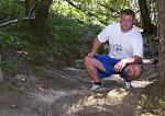 Taking a break for a picture on a trail run.