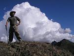 Standing on the summit of Flat Top Mountain, Alaska.